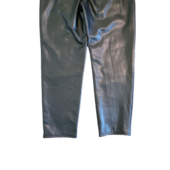 Abercrombie & Fitch The Ankle Straight Ultra High Rise Faux Leather 8L/29 Black - Picture 7 of 11